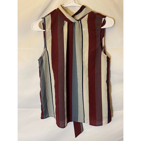 SHEIN WOMENS SIZE SMALL SLEEVELESS RETRO 70'S VIBE SHIRT TOP BLOUSE - Picture 1 of 2